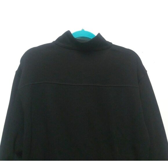 Divots pullover 1/4 Zip Sz L Black knit LS Huntington Hills Golf Polo sweater - Picture 4 of 9